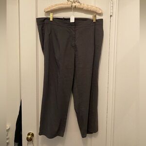 NWT Eileen Fisher Charcoal Linen Viscose Stretch Capri Pants 12